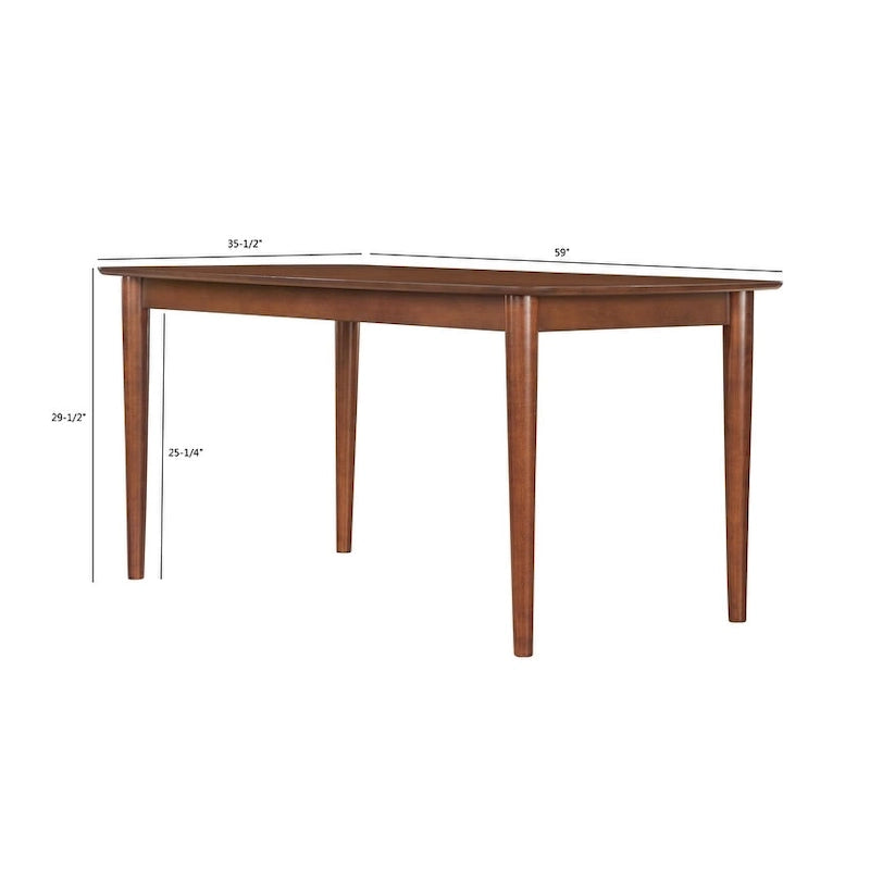 Table à manger rectangulaire Belinda 59 pouces avec pieds
