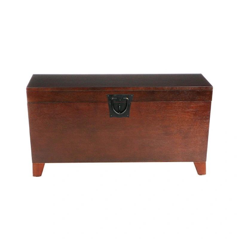 Table basse coffre de rangement Liatris de style transitionnel en bois d'expresso par SEI Furniture