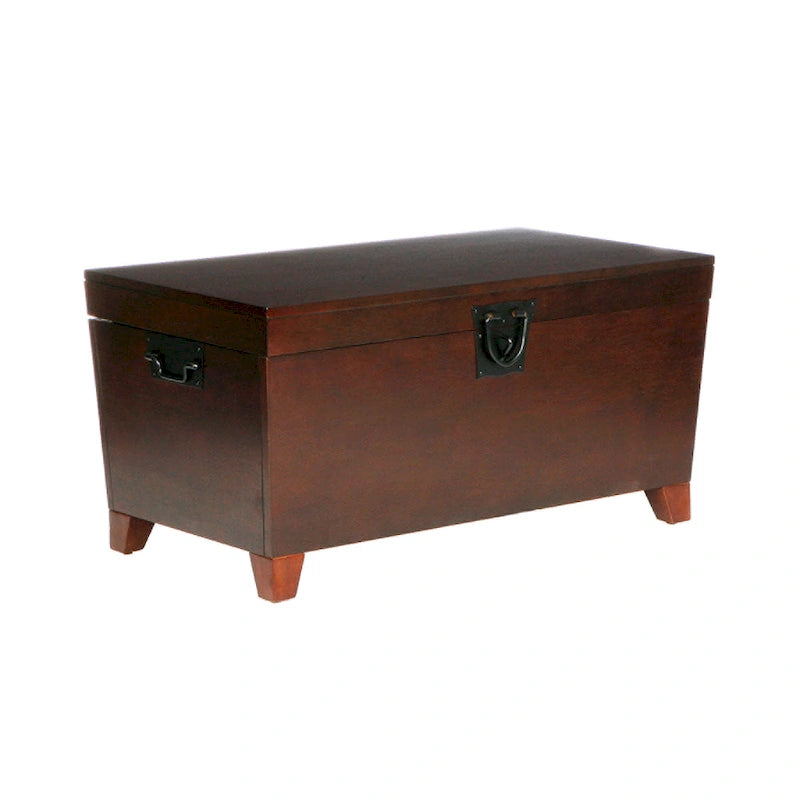 Table basse coffre de rangement Liatris de style transitionnel en bois d'expresso par SEI Furniture