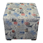 Merton Prime Pouf carré capitonné imprimé