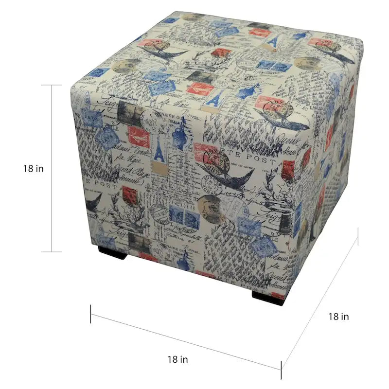 Merton Prime Pouf carré capitonné imprimé