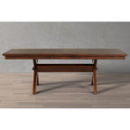 Ensemble de salle à manger 9 pièces en bois Karven de Roundhill Furniture, table à manger extensible à tréteaux avec 8 chaises, noyer foncé