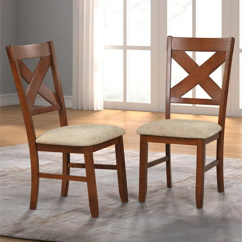 Ensemble de salle à manger 9 pièces en bois Karven de Roundhill Furniture, table à manger extensible à tréteaux avec 8 chaises, noyer foncé