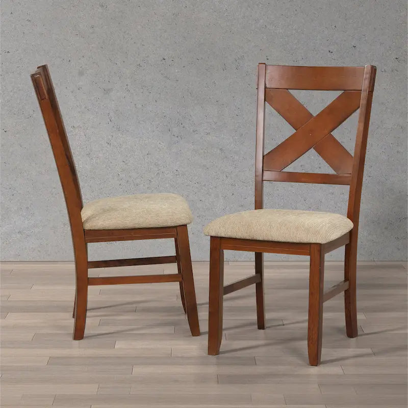 Ensemble de salle à manger 9 pièces en bois Karven de Roundhill Furniture, table à manger extensible à tréteaux avec 8 chaises, noyer foncé