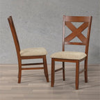 Ensemble de salle à manger 9 pièces en bois Karven de Roundhill Furniture, table à manger extensible à tréteaux avec 8 chaises, noyer foncé