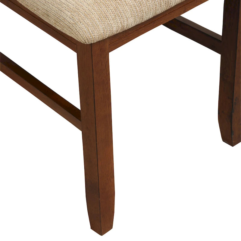 Ensemble de salle à manger 9 pièces en bois Karven de Roundhill Furniture, table à manger extensible à tréteaux avec 8 chaises, noyer foncé