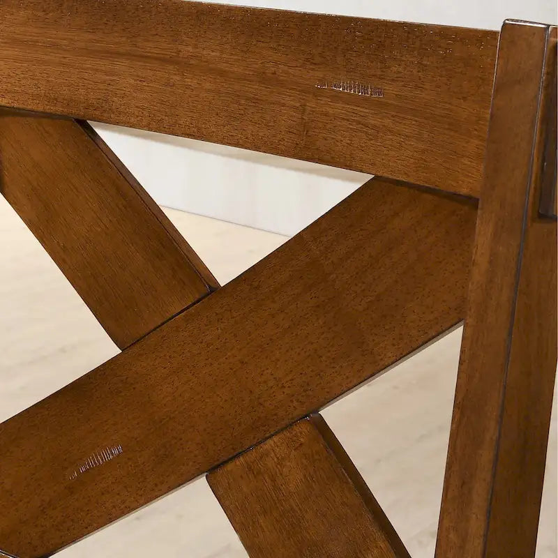 Ensemble de salle à manger 9 pièces en bois Karven de Roundhill Furniture, table à manger extensible à tréteaux avec 8 chaises, noyer foncé