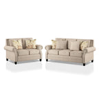 Ensemble de salon traditionnel 2 pièces beige Qyn