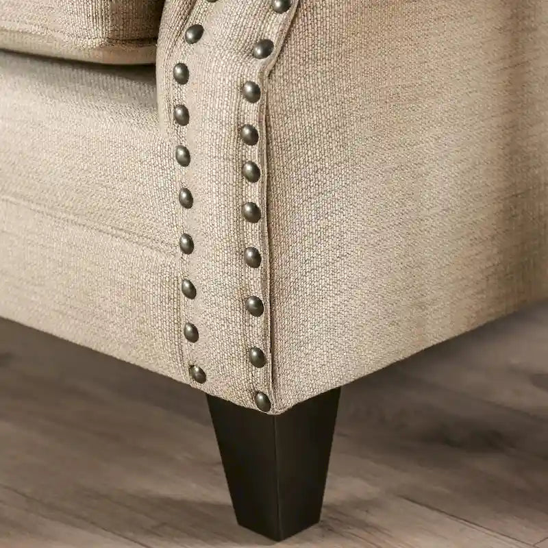 Ensemble de salon traditionnel 2 pièces beige Qyn