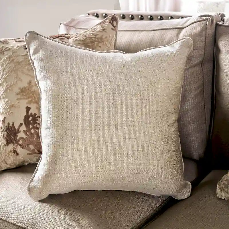 Ensemble de salon traditionnel 2 pièces beige Qyn