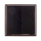 Table basse carrée métallique Luna de SEI Furniture avec dessus en verre et étagère de base en bois