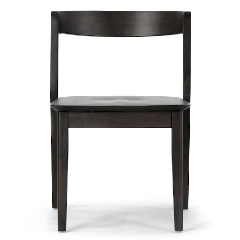 Lot de 2 chaises en bois massif noir Astor avec dossier courbé