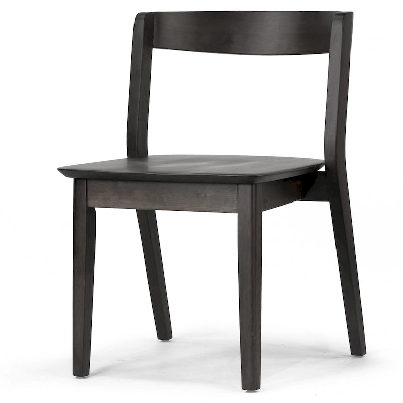 Lot de 2 chaises en bois massif noir Astor avec dossier courbé