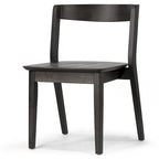 Lot de 2 chaises en bois massif noir Astor avec dossier courbé