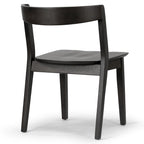 Lot de 2 chaises en bois massif noir Astor avec dossier courbé