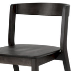Lot de 2 chaises en bois massif noir Astor avec dossier courbé