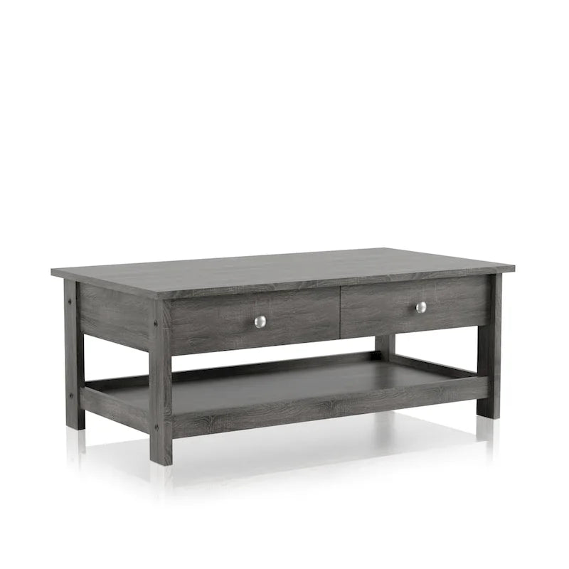 Table basse Aranda Rustic Grey 43 pouces en bois à 1 étagère par Furniture of America