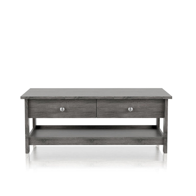 Table basse Aranda Rustic Grey 43 pouces en bois à 1 étagère par Furniture of America