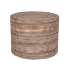 Repose-pieds / tabouret ottoman rond en rotin naturel par - 19x19x14.2