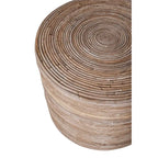 Repose-pieds / tabouret ottoman rond en rotin naturel par - 19x19x14.2