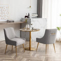 SEYNAR Chaise de salle à manger ou chaise de vanité moderne glamour en velours plissé bouclé (lot de 2) avec poignée arrière