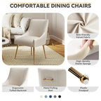 SEYNAR Chaise de salle à manger ou chaise de vanité moderne glamour en velours plissé bouclé (lot de 2) avec poignée arrière