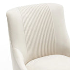 SEYNAR Chaise de salle à manger ou chaise de vanité moderne glamour en velours plissé bouclé (lot de 2) avec poignée arrière