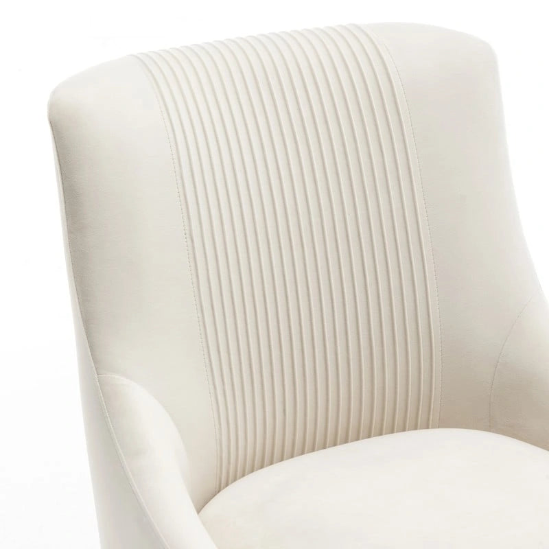 SEYNAR Chaise de salle à manger ou chaise de vanité moderne glamour en velours plissé bouclé (lot de 2) avec poignée arrière