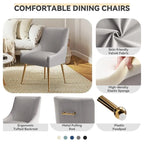SEYNAR Chaise de salle à manger ou chaise de vanité moderne glamour en velours plissé bouclé (lot de 2) avec poignée arrière