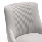 SEYNAR Chaise de salle à manger ou chaise de vanité moderne glamour en velours plissé bouclé (lot de 2) avec poignée arrière