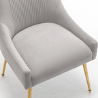 SEYNAR Chaise de salle à manger ou chaise de vanité moderne glamour en velours plissé bouclé (lot de 2) avec poignée arrière