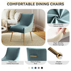 SEYNAR Chaise de salle à manger ou chaise de vanité moderne glamour en velours plissé bouclé (lot de 2) avec poignée arrière