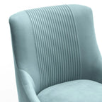 SEYNAR Chaise de salle à manger ou chaise de vanité moderne glamour en velours plissé bouclé (lot de 2) avec poignée arrière