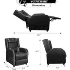BOSSIN Fauteuil inclinable de jeu Style course Dossier haut Fauteuil inclinable de salon Sièges de cinéma
