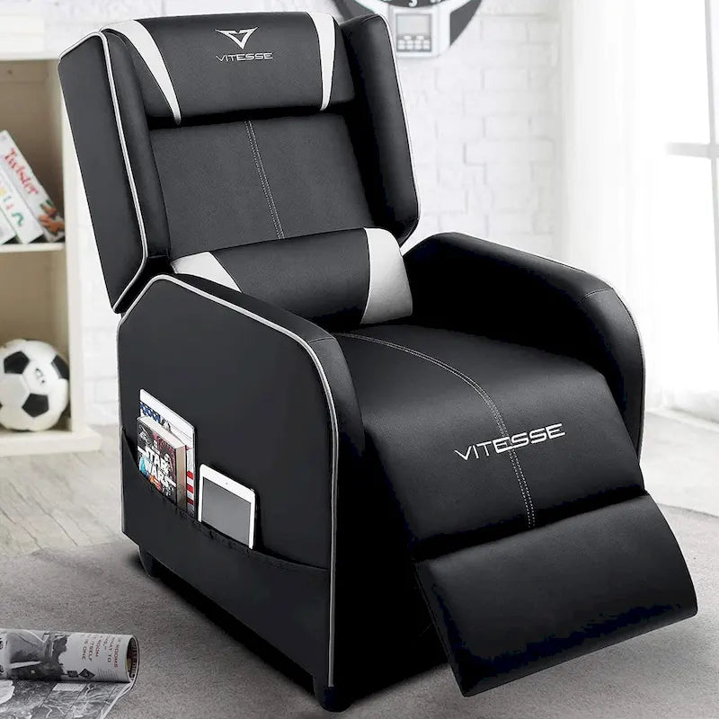 BOSSIN Fauteuil inclinable de jeu Style course Dossier haut Fauteuil inclinable de salon Sièges de cinéma