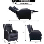 BOSSIN Fauteuil inclinable de jeu Style course Dossier haut Fauteuil inclinable de salon Sièges de cinéma