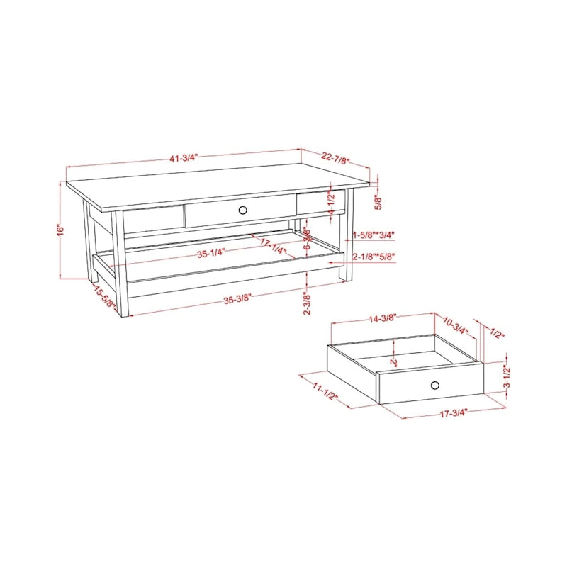 Table basse et bout de canapé en hévéa à étagères ouvertes 3 pièces DH BASIC avec tiroir par Denhour