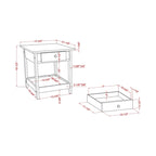 Table basse et bout de canapé en hévéa à étagères ouvertes 3 pièces DH BASIC avec tiroir par Denhour