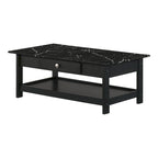 Table basse et bout de canapé en hévéa à étagères ouvertes 3 pièces DH BASIC avec tiroir par Denhour