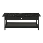 Table basse et bout de canapé en hévéa à étagères ouvertes 3 pièces DH BASIC avec tiroir par Denhour