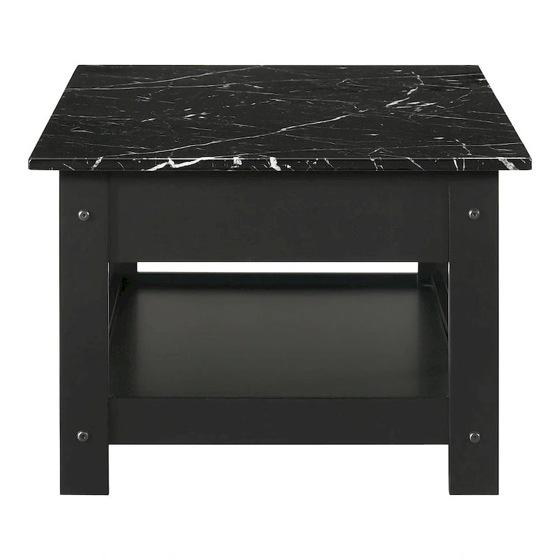 Table basse et bout de canapé en hévéa à étagères ouvertes 3 pièces DH BASIC avec tiroir par Denhour