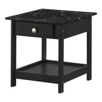 Table basse et bout de canapé en hévéa à étagères ouvertes 3 pièces DH BASIC avec tiroir par Denhour