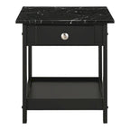 Table basse et bout de canapé en hévéa à étagères ouvertes 3 pièces DH BASIC avec tiroir par Denhour