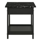 Table basse et bout de canapé en hévéa à étagères ouvertes 3 pièces DH BASIC avec tiroir par Denhour