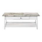 Table basse et bout de canapé en hévéa à étagères ouvertes 3 pièces DH BASIC avec tiroir par Denhour