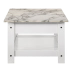 Table basse et bout de canapé en hévéa à étagères ouvertes 3 pièces DH BASIC avec tiroir par Denhour