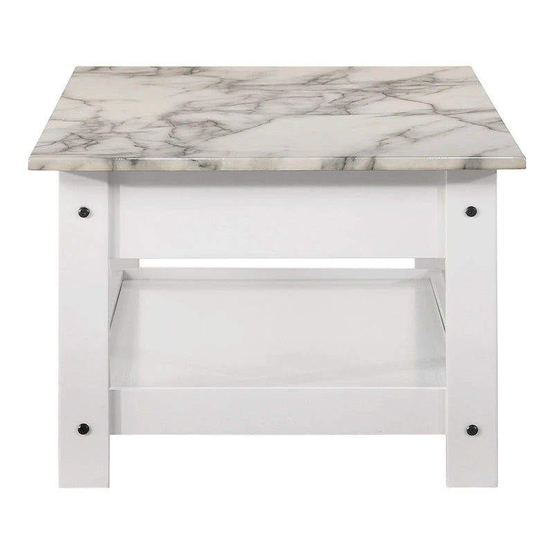 Table basse et bout de canapé en hévéa à étagères ouvertes 3 pièces DH BASIC avec tiroir par Denhour