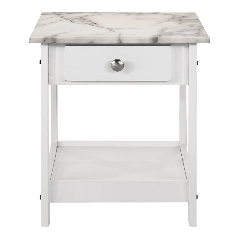 Table basse et bout de canapé en hévéa à étagères ouvertes 3 pièces DH BASIC avec tiroir par Denhour