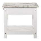 Table basse et bout de canapé en hévéa à étagères ouvertes 3 pièces DH BASIC avec tiroir par Denhour