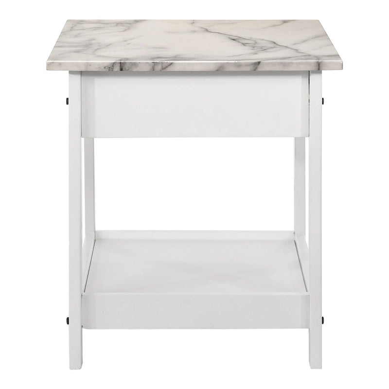 Table basse et bout de canapé en hévéa à étagères ouvertes 3 pièces DH BASIC avec tiroir par Denhour